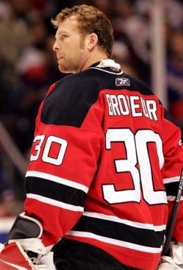 Martin Brodeur on the ice as a New Jersey Devil